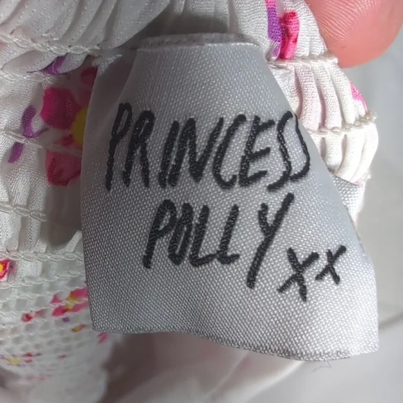 Princess Polly Ruth Puff Sleeve White Pink Floral Print Mini Dress Size 6 - Picture 5 of 7